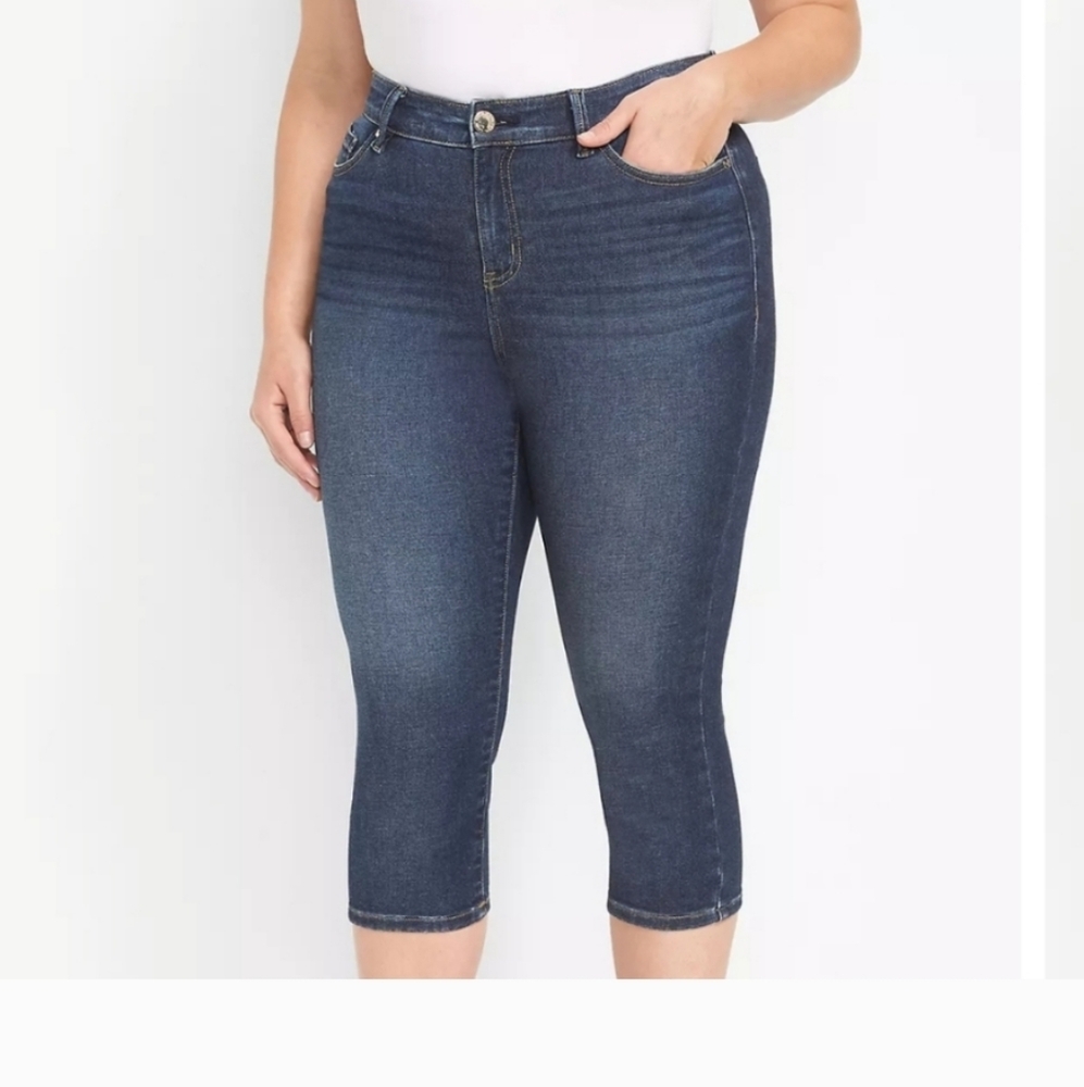 Lane Bryant Blue Stretch Denim Capri Jeans